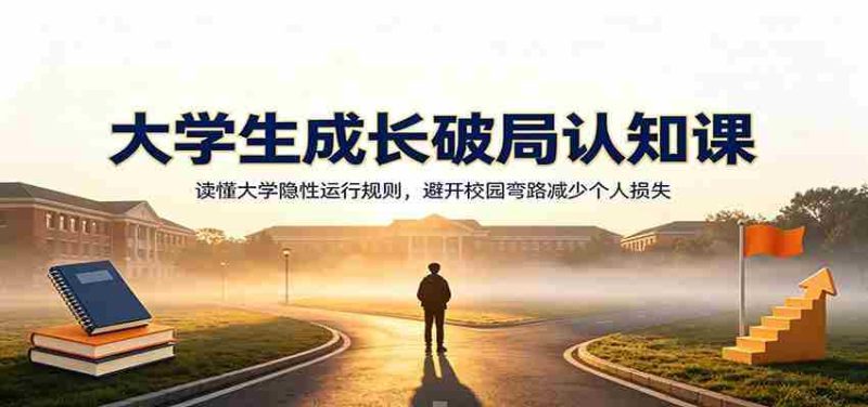 大学生成长破局认知课:读懂大学隐性运行规则,避开校园弯路减少个人损失-有道网创
