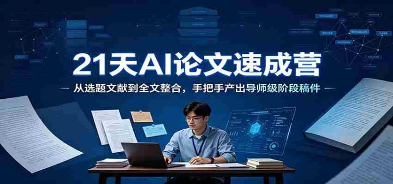 21天AI论文速成营:从选题文献到全文整合,手把手产出导师级阶段稿件-有道网创