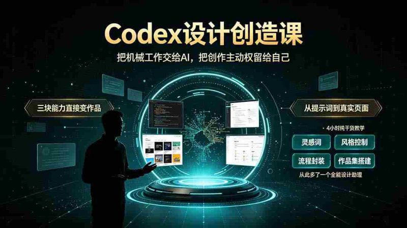 (19362期)Codex设计创造课-2期,小白也能掌握的Codex设计创造技巧,把机械工作交给AI,把创作主动权留给自己-有道网创