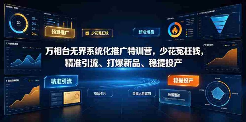 万相台无界系统化推广特训营VI0.0,少花冤枉钱,精准引流、打爆新品、稳提投产(全程录音+字幕)-有道网创