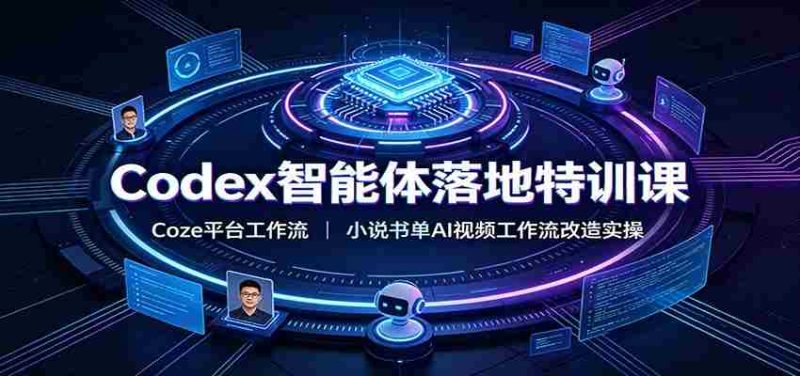 Codex智能体落地特训课:Coze平台工作流,小说书单AI视频工作流改造实操-有道网创