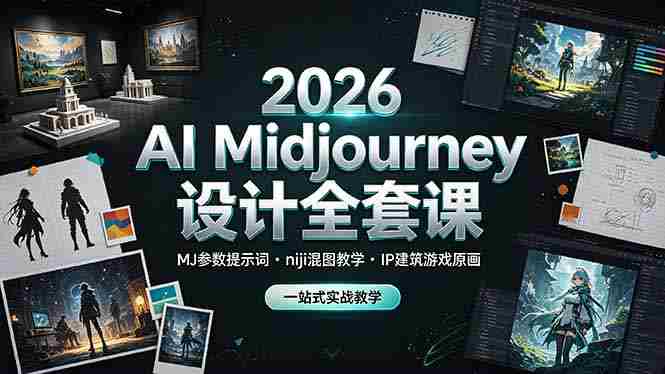 (19209期)2026 AI Midjourney设计全套课,MJ参数提示词niji混图教学,IP建筑游戏原画一站式实战教学-有道网创