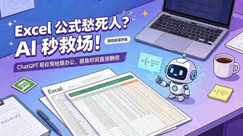 (19487期)Excel 公式愁死人?AI 秒救场!ChatGPT 帮你甩枯燥办公,摸鱼时间直接翻倍【原创双语字幕】-有道网创