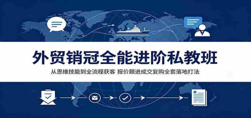 外贸销冠全能进阶私教班:从思维技能到全流程获客,报价跟进成交复购全套落地打法-有道网创
