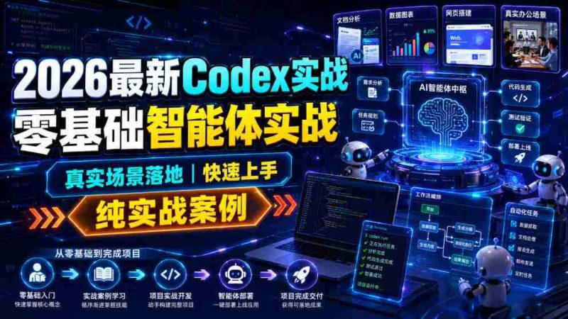 2026最新Codex实战零基础智能体实战,真实场景落地,快速上手,纯实战案例-有道网创