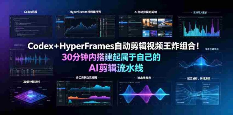 Codex+HyperFrames自动剪辑视频王炸组合!30分钟内搭建起属于自己的AI剪辑流水线(完整版实操教程手册)-有道网创