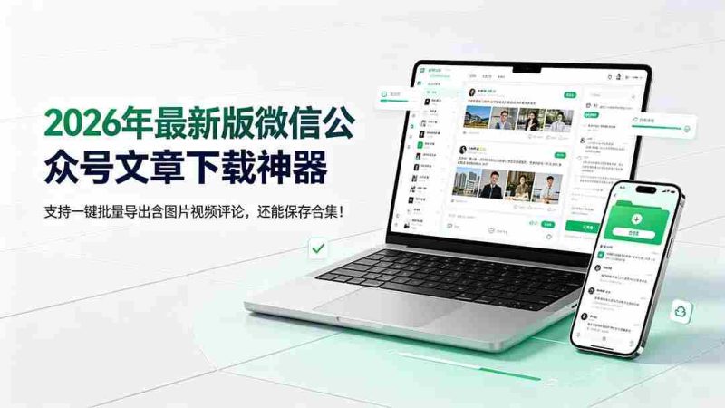 (19486期)2026年最新版微信公众号文章下载神器,支持一键批量导出含图片视频评论,还能保存合集!-有道网创