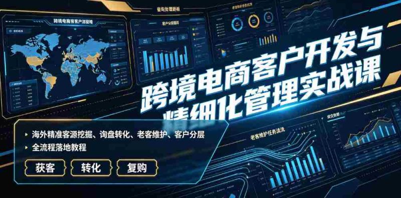 跨境电商客户开发与精细化管理实战课|海外精准客源挖掘、询盘转化、老客维护、客户分层全流程落地教程-有道网创