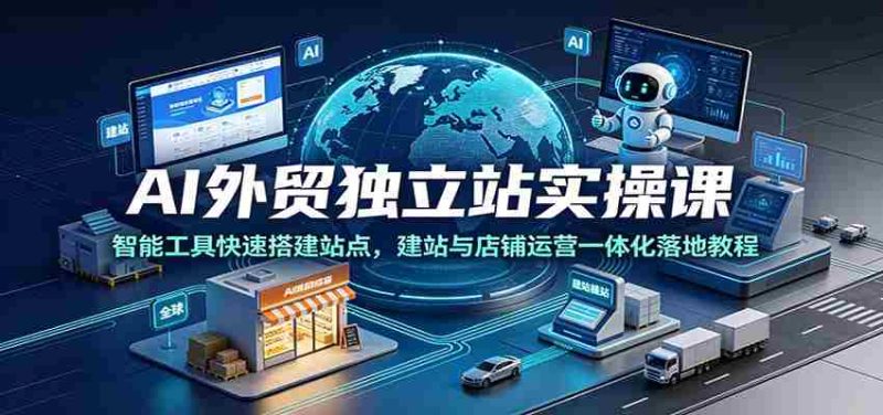 AI外贸独立站实操课:智能工具快速搭建站点,建站与店铺运营一体化落地教程-有道网创