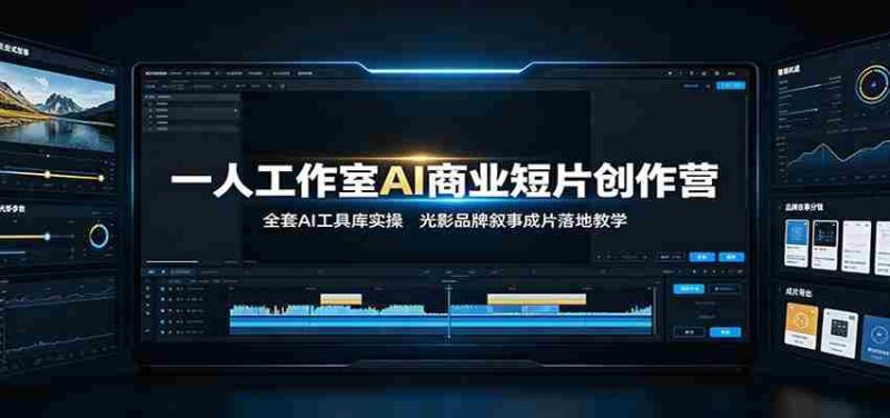 一人工作室AI商业短片创作营:全套AI工具库实操,光影品牌叙事成片落地教学-有道网创