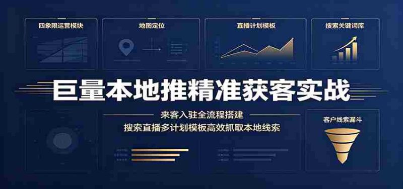 巨量本地推精准获客实战:来客入驻全流程搭建,搜索直播多计划模板高效抓取本地线索-有道网创