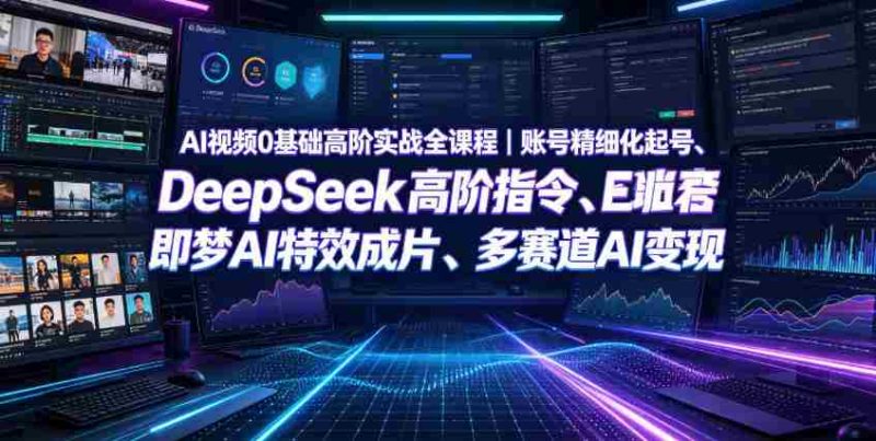 AI视频0基础高阶实战全课程|账号精细化起号、DeepSeek高阶指令、即梦AI特效成片、多赛道AI短视频量产变现-有道网创