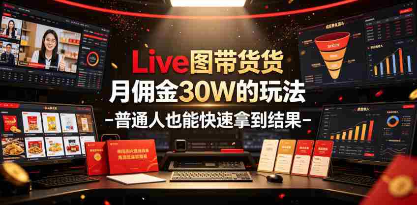 Live图带货月佣金30W的玩法-普通人也能快速拿到结果-有道网创