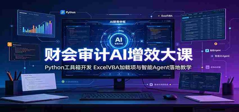 财会审计AI增效大课:Python工具箱开发,ExcelVBA加载项与智能Agent落地教学-有道网创