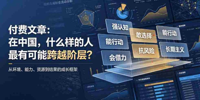 付费文章:在中国,什么样的人最有可能跨越阶层?-有道网创