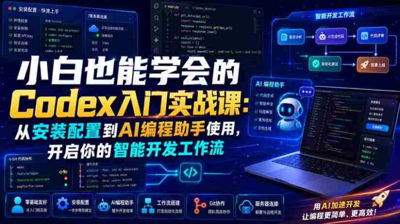 小白也能学会的Codex入门实战课:从安装配置到AI编程助手使用,开启你的智能开发工作流-有道网创