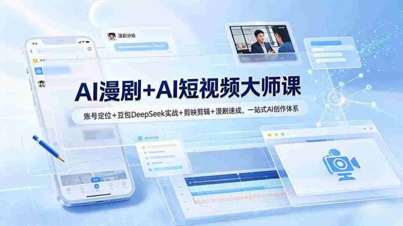 (19147期)AI漫剧+AI短视频大师课:账号定位+豆包DeepSeek实战+剪映剪辑+漫剧速成,一站式AI创作体系-有道网创