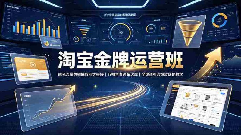 (19434期)淘宝金牌运营班-7月:曝光流量数据爆款四大板块|万相台直通车达摩|全渠道引流爆款落地教学-有道网创