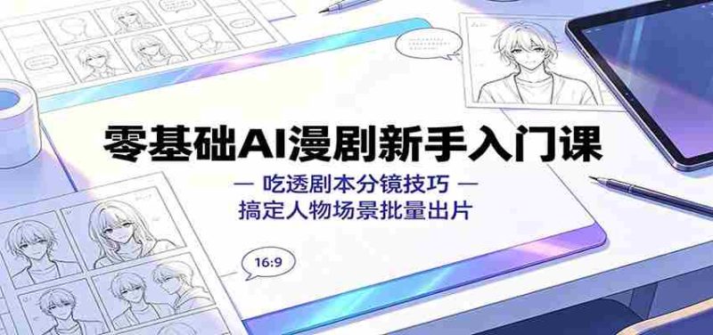 零基础AI漫剧新手入门课:吃透剧本分镜技巧,搞定人物场景批量出片-有道网创