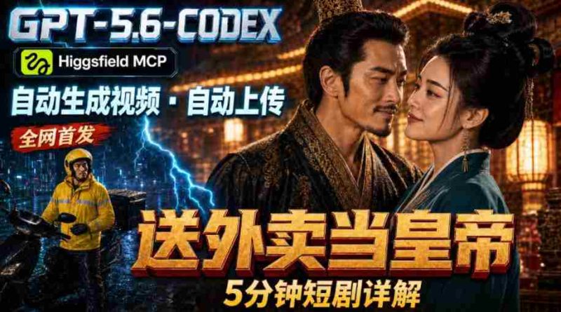 GPT-5.6 Codex+Higgsfield MCP:一条指令生成5分钟短剧并自动上传YouTube(油管)-有道网创