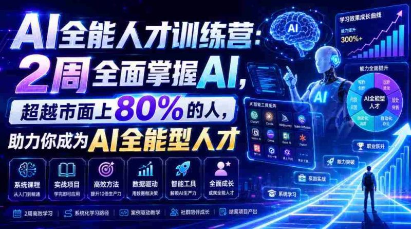 AI全能人才训练营:2周全面掌握AI,超越市面上80%的人,助力你成为AI全能型人才-有道网创