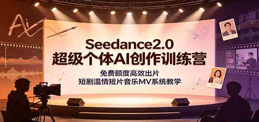 Seedance2.0超级个体AI创作训练营：免费额度高效出片，短剧温情短片音乐MV系统教学-有道网创