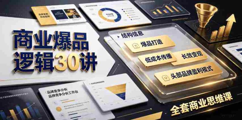商业爆品逻辑30讲|拆解各行各业头部品牌盈利模式,吃透爆品打造、低成本传播、长效变现全套商业思维课-有道网创