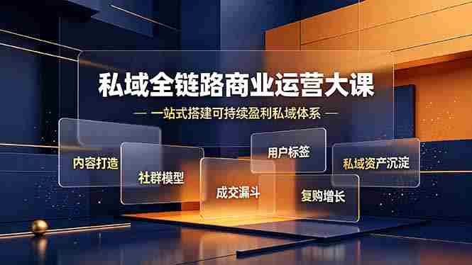 (19166期)私域全链路商业运营大课,内容打造社群模型成交漏斗,一站式搭建可持续盈利私域体系-有道网创