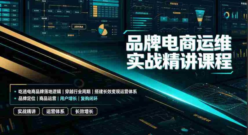 品牌电商运维实战精讲课程|吃透电商品牌落地逻辑、穿越行业周期、搭建长效变现运营体系-有道网创