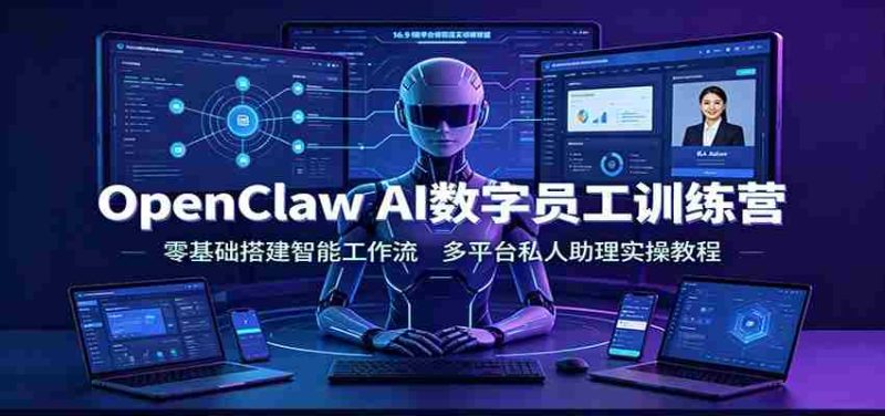 OpenClaw AI数字员工训练营:零基础搭建智能工作流,多平台私人助理实操教程-有道网创