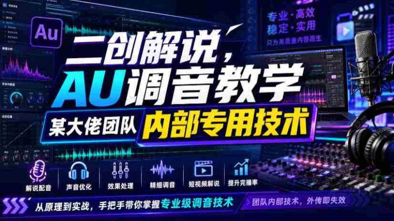 二创解说AU调音教学,某大佬团队内部专用技术-有道网创