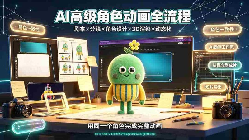 (19304期)AI高级角色动画全流程:剧本×分镜×角色设计×3D渲染×动态化,从概念到成片一站式教学-有道网创