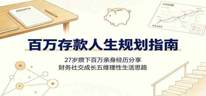 百万存款人生规划指南:27岁攒下百万亲身经历分享,财务社交成长五维理性生活思路-有道网创