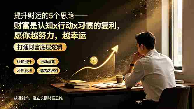 (19233期)付费文章:提升财运的5个思路——财富是认知x行动x习惯的复利,愿你越努力,越幸运-有道网创