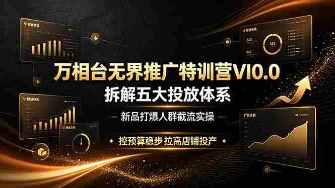 (19184期)万相台无界推广特训营VI0.0,拆解五大投放体系,新品打爆人群截流实操,控预算稳步拉高店铺投产-有道网创