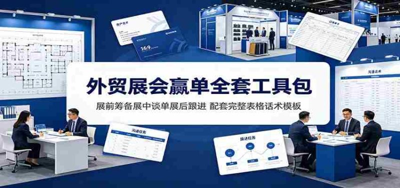 外贸展会赢单全套工具包:展前筹备展中谈单展后跟进,配套完整表格话术模板-有道网创