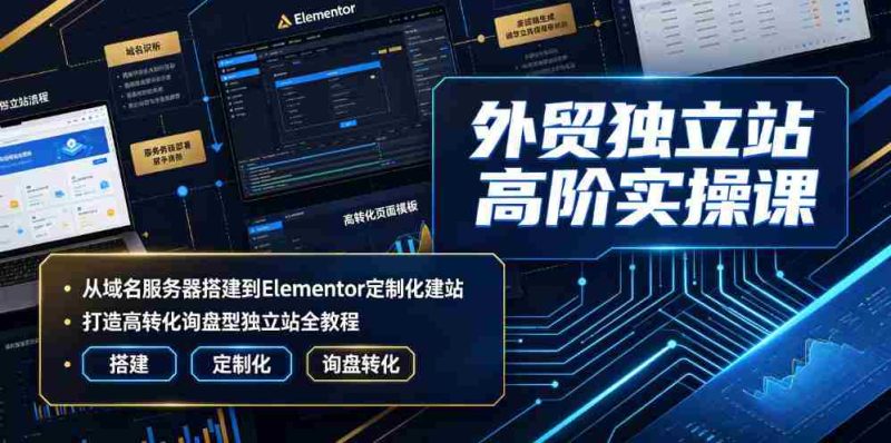 外贸独立站高阶实操课|从域名服务器搭建到Elementor定制化建站,打造高转化询盘型独立站全教程-有道网创