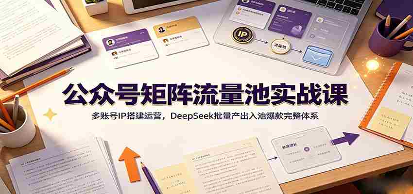 公众号矩阵流量池实战课：多账号IP搭建运营，DeepSeek批量产出入池爆款完整体系-有道网创