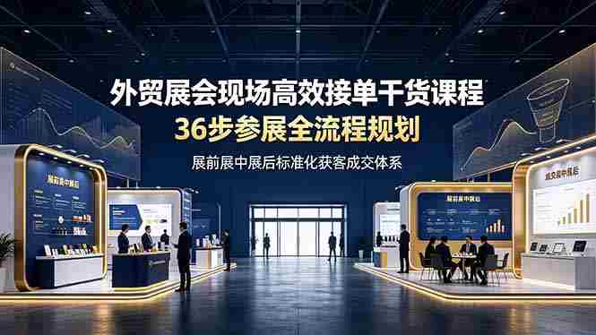 (19157期)外贸展会现场高效接单干货课程,36步参展全流程规划,展前展中展后标准化获客成交体系-有道网创