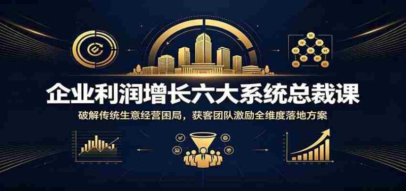 企业利润增长六大系统总裁课:破解传统生意经营困局,获客团队激励全维度落地方案-有道网创