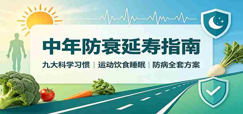中年防衰延寿指南：九大科学习惯，运动饮食睡眠防病全套方案-有道网创
