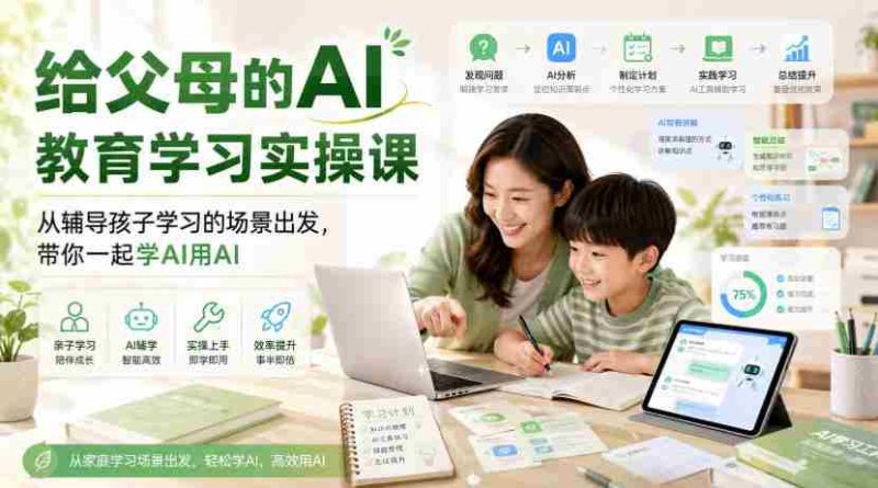 给父母的AI教育学习实操课，从辅导孩子学习的场景出发，带你一起学AI用AI-有道网创