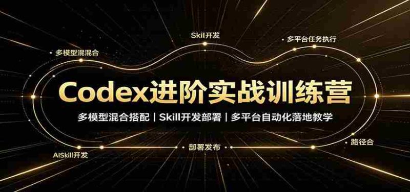 Codex进阶实战训练营:多模型混合搭配,Skill开发部署,多平台自动化落地教学-有道网创