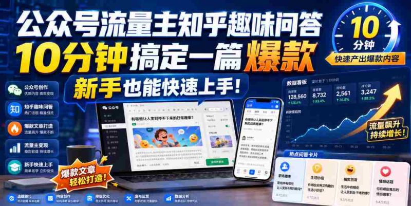 公众号流量主知乎趣味问答,10分钟搞定一篇爆款,新手也能快速上手!-有道网创