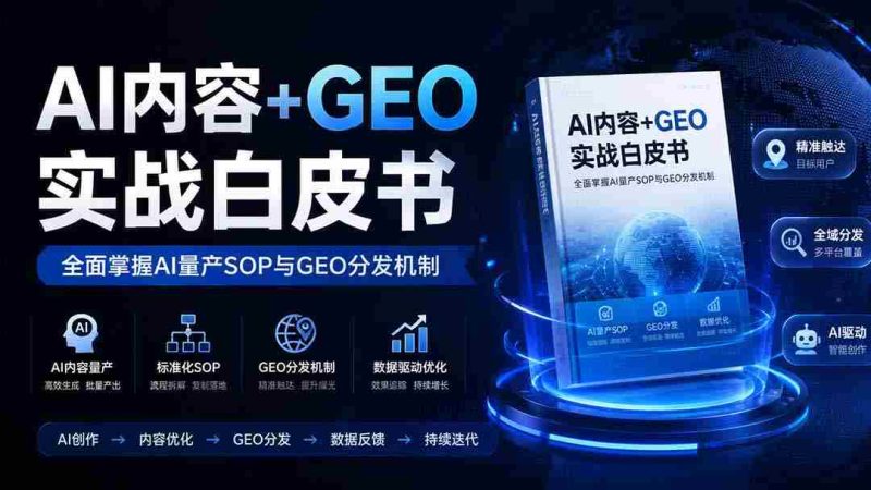 (19729期)AI内容+GEO实战白皮书。全面掌握AI量产SOP与GEO分发机制-有道网创