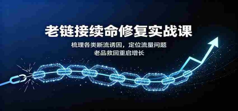 老链接续命修复实战课:梳理各类断流诱因,定位流量问题,老品救回重启增长-有道网创