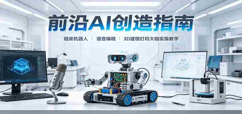 前沿AI创造指南:组装机器人、语音编程、3D建模打印大咖实操教学-有道网创