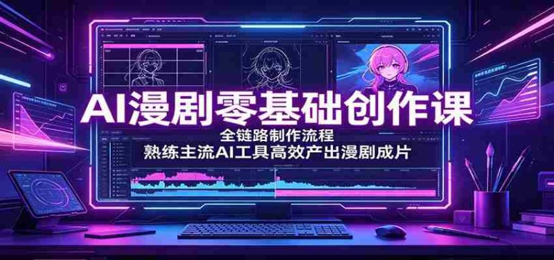 AI漫剧零基础创作课:全链路制作流程,熟练主流AI工具高效产出漫剧成片-有道网创