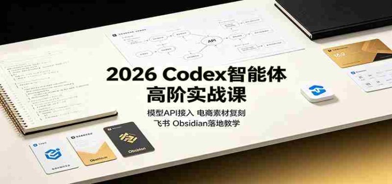2026 Codex智能体高阶实战课：模型API接入，电商素材复刻，飞书Obsidian落地教学-有道网创