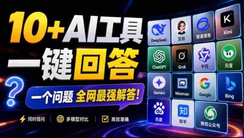 这款浏览器插件可以封神了！只需提出问题，一次性调用数10+AI引擎排队回答，效率提升10倍+全提问-有道网创